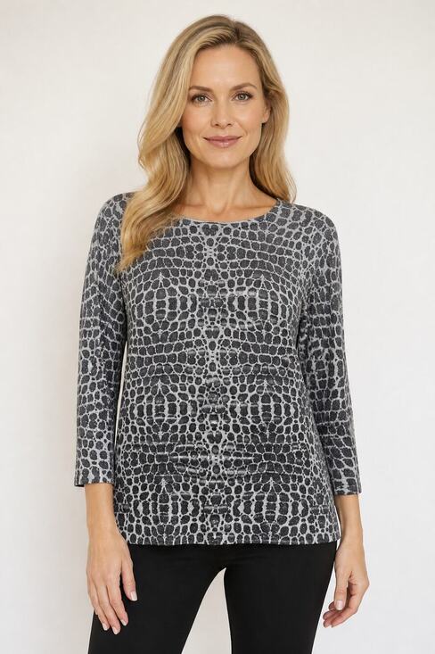 Jones New York Tops - Jones New York Animal Print Metallic Knit Top S